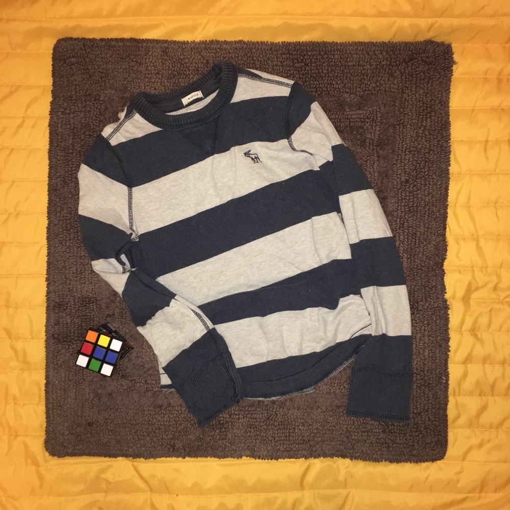Blue and Grey striped lightweight sweater.